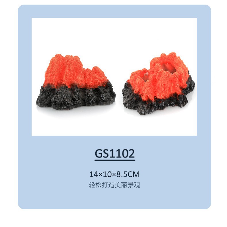 Escenografía de peceras transfronterizas resina acuario volcánico simulación aireación paisaje bomba de aire artesanía en el hogar fábrica de decoración