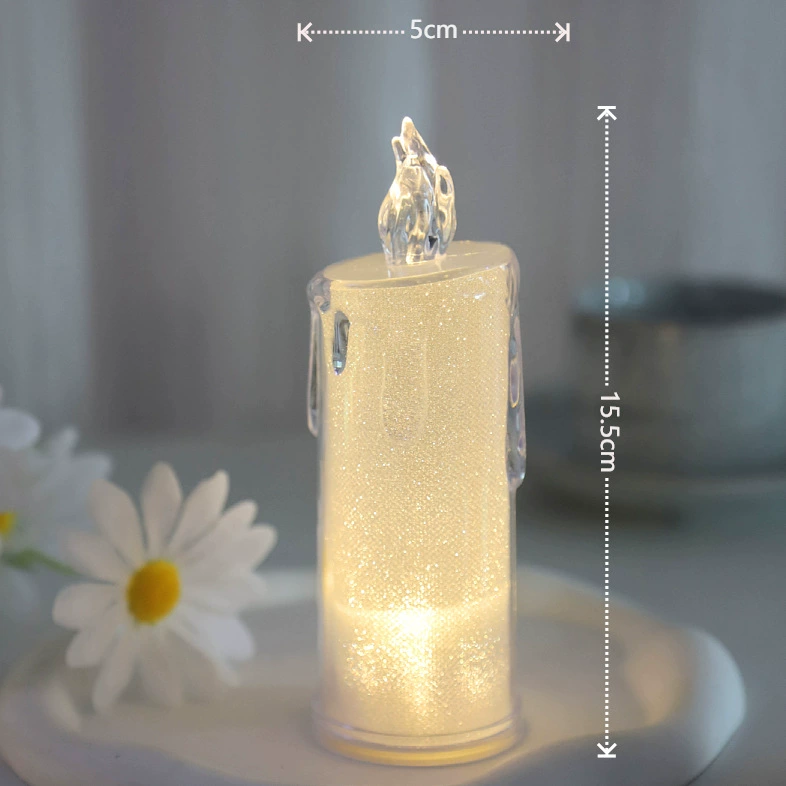 Прозрачная свеча, рождественские атмосферные LED-электронные украшения, ночник