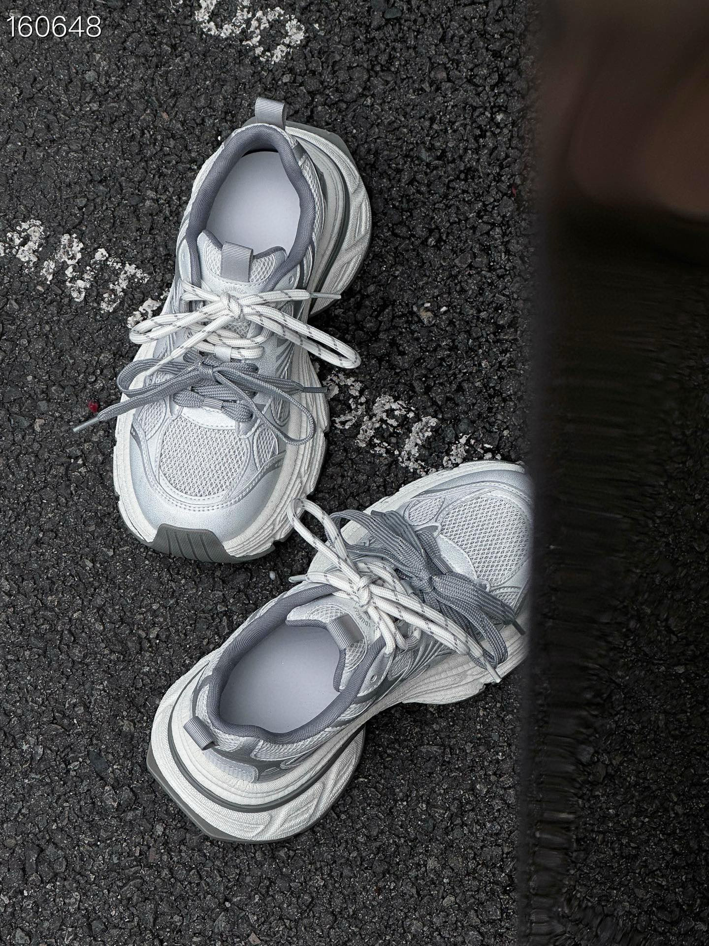 Giày sneaker chunky da bò đế dày nữ mùa hè 2025 — Màu hồng, Màu trắng chi tiết 2