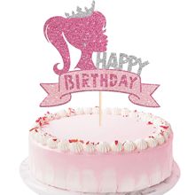 创意芭比公主皇冠生日蛋糕插牌  Bridal女孩生日派对装饰蛋糕插签