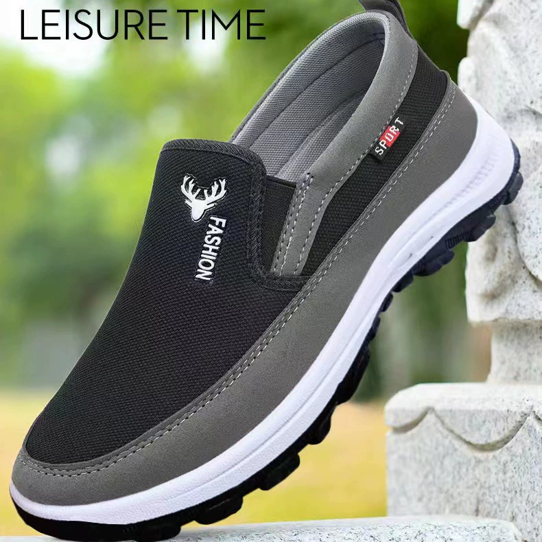 Весенняя Новая тканевая обувь Old Beijing Прогулочная обувь Мужская повседневная обувь Парусиновая обувь с низким верхом на мягкой подошве Обувь для среднего и пожилого возраста