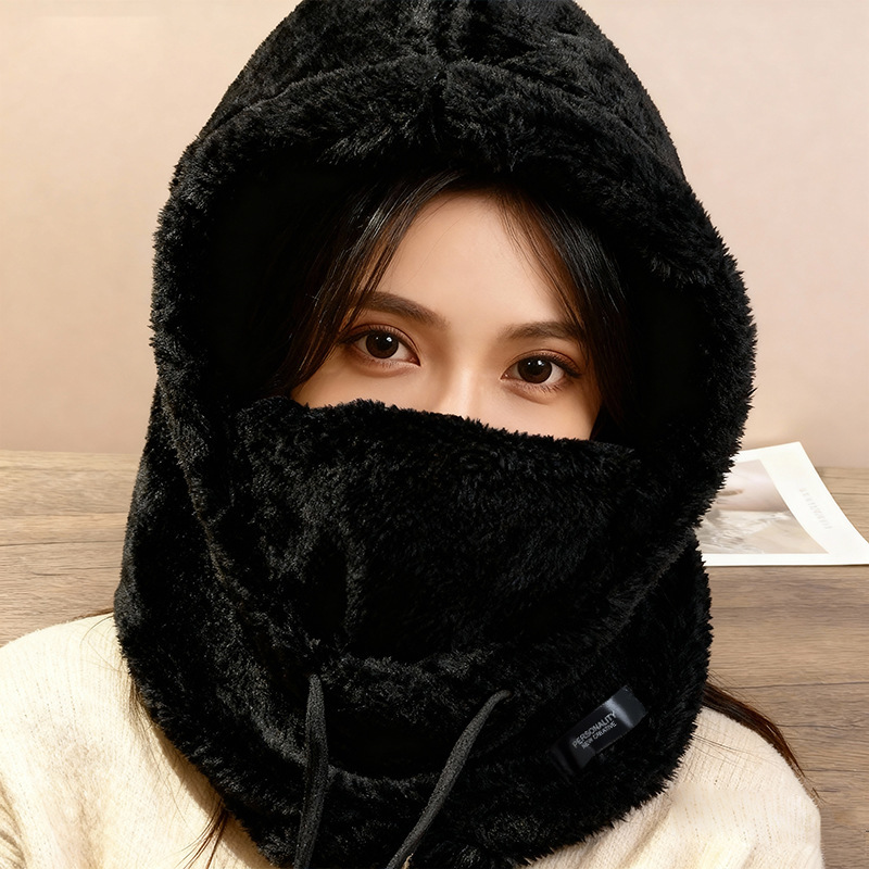 防风保暖冬天套头帽女骑行加绒脖套围脖女帽子围巾一体套头帽男士|undefined