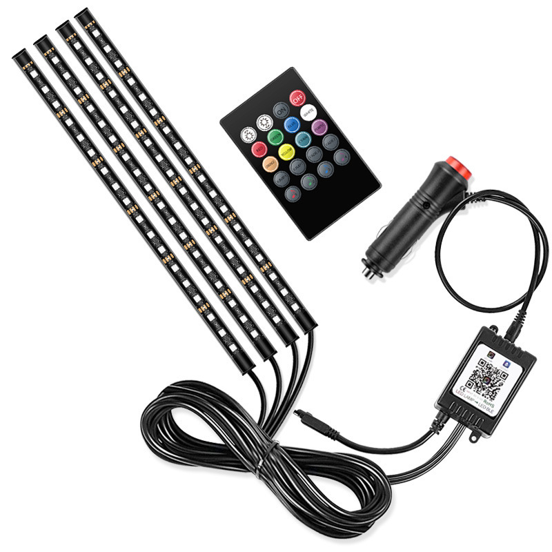 Interior del automóvil LED lámpara de atmósfera de pie USB lámpara de pie monocromática lámpara de pie de decoración de automóvil lámpara de pie de color