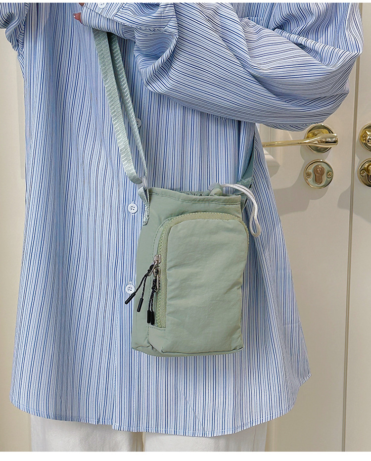New solid-color student cycling casual women's bag, lightweight outdoor mobile phone bag and accessory bag undefined
