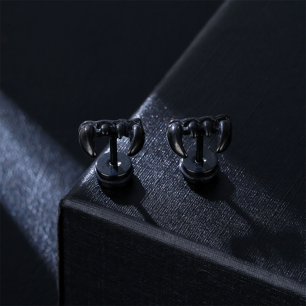 Punk Bat Stainless Steel Plating Earrings 1 Pair