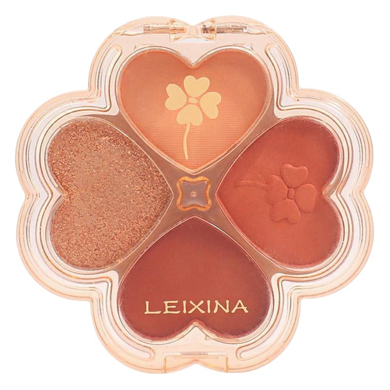 Lucky Four-leaf Clover Earth Color Eyeshadow Plate Natural Pearlescent Matte Fine Flash Not Easy to Take Off Makeup Pure Desire Four-color Eyeshadow