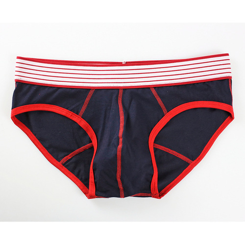 Men's underwear pure cotton crotch breathable solid color simple briefs youth U convex design sexy and comfortable pants men's style