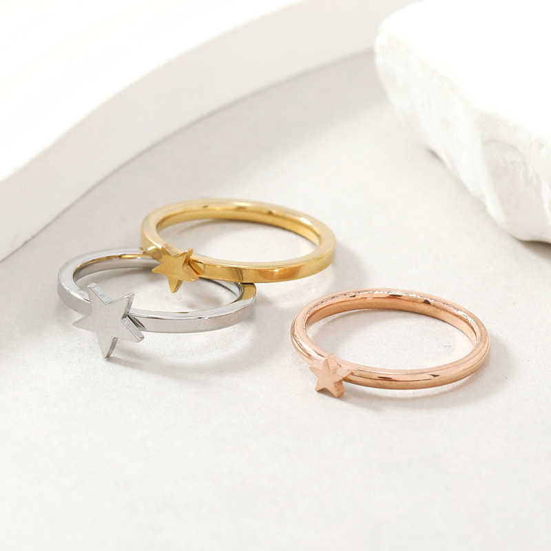 Star Titanium Steel Ring Set Exquisite Stainless Jewelry For Women_voghion.com
