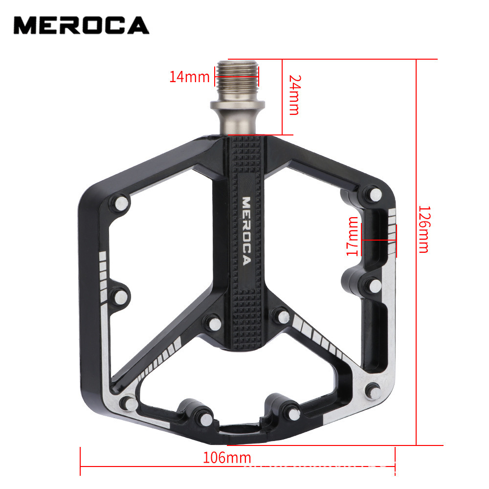 Al por mayor transfronterizo MEROCA bicicleta de montaña de superficie ancha pedal de aleación de aluminio Peilin antideslizante DU pedal Accesorios