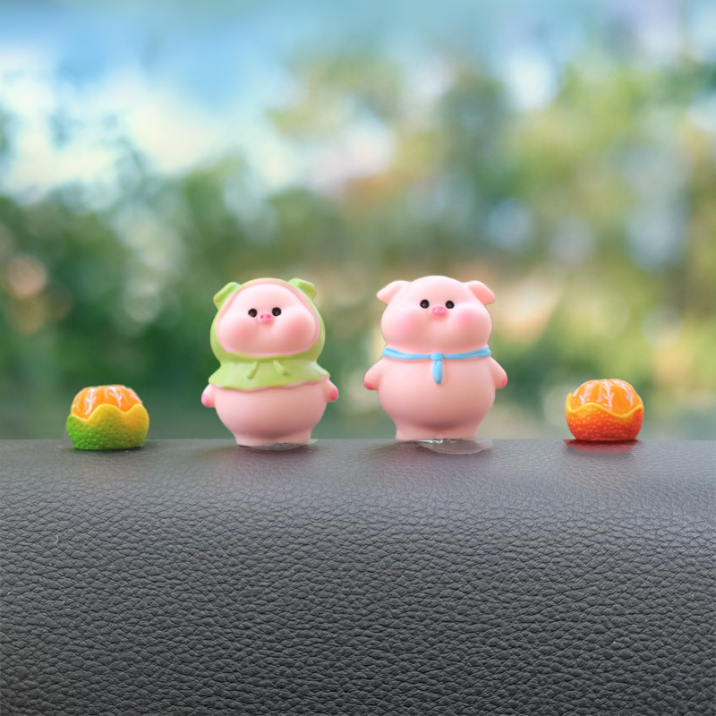 Nuevos accesorios para automóviles, muñecas para niñas, consola central, lindas decoraciones de cerdo