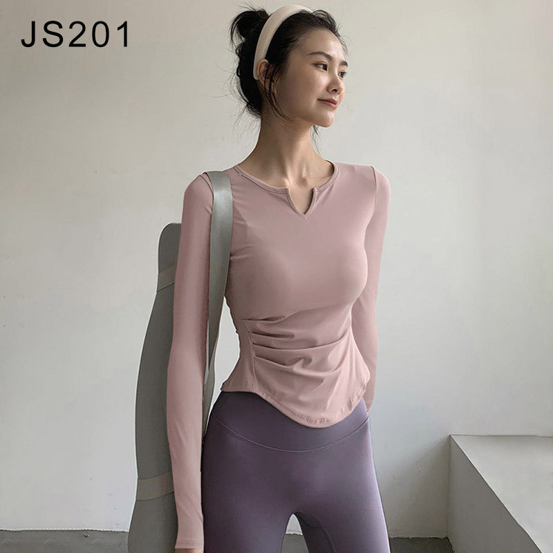 显瘦透气速干衣女瑜伽服长袖t恤运动上衣跑步专业健身服春秋晨跑|undefined