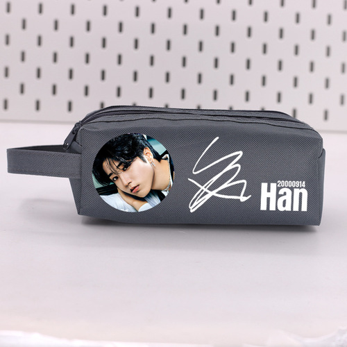 Korean Stray Kids boy group style peripheral Bang Chan cloth cute pencil case large capacity BD13