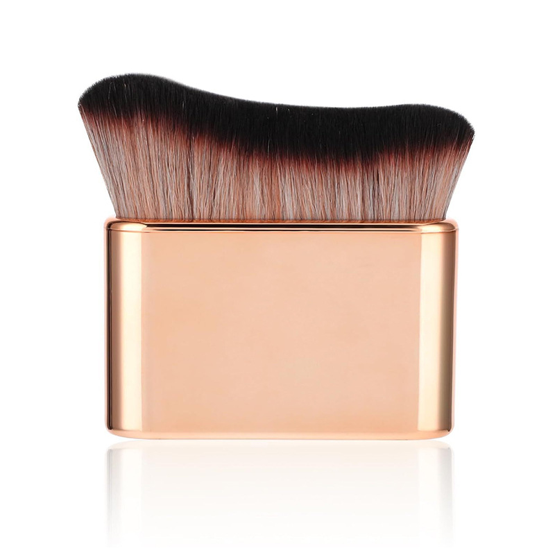 Brocha para base de maquillaje con forma de onda, brocha para contorno, brocha de maquillaje de cerdas suaves sin marcas, brocha multiusos para el cuerpo, brocha para el cuello, brocha de aplicación, brocha de cabeza plana