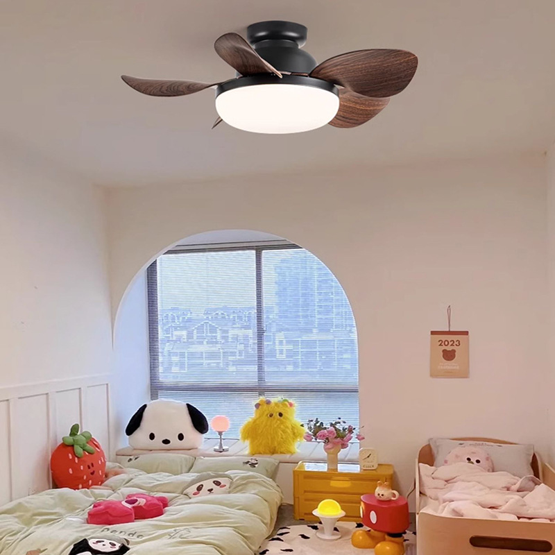 26 inch compact children's room fan lamp dining room lamp fan integrated ceiling frequency conversion American full spectrum Nordic ceiling fan lamp