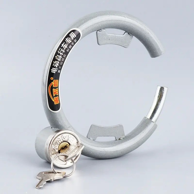自転車ロック、昔ながらの固定ロック、馬蹄ロック、電気自動車バッテリーバイク盗難防止ワイヤーロック、スプリングロック、太字|undefined
