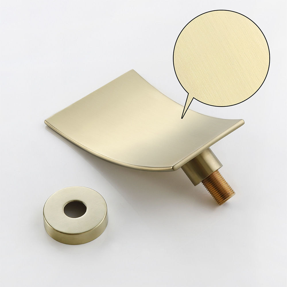 Cross-border brass washbasin faucet waterfall water outlet single, cold and hot mixed water is concealed in the wall-mounted bathroom countertop basin undefined