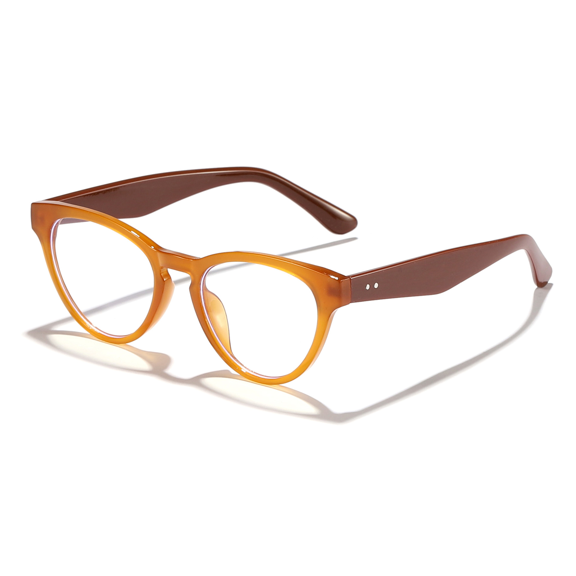 2024 nuevo ojo de gato transfronterizo a juego de colores espejo plano anti-luz azul hombres y mujeres sin maquillaje cable pequeño montura de miopía gafas