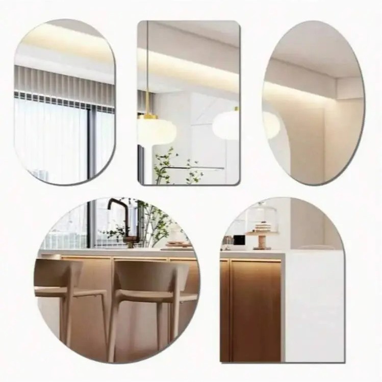 Espejo acrílico al por mayor espejo de cuerpo entero autoadhesivo espejo acrílico pared pegatinas de fondo de pared espejo decorativo en el hogar