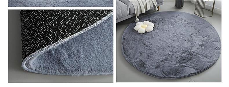 Rabbit Fur Round Carpet Ins Style Accessible Luxury Thickeneded Living Room Coffee Table Blanket Plush Dressing Table Bedroom Bedside Floor Mat
