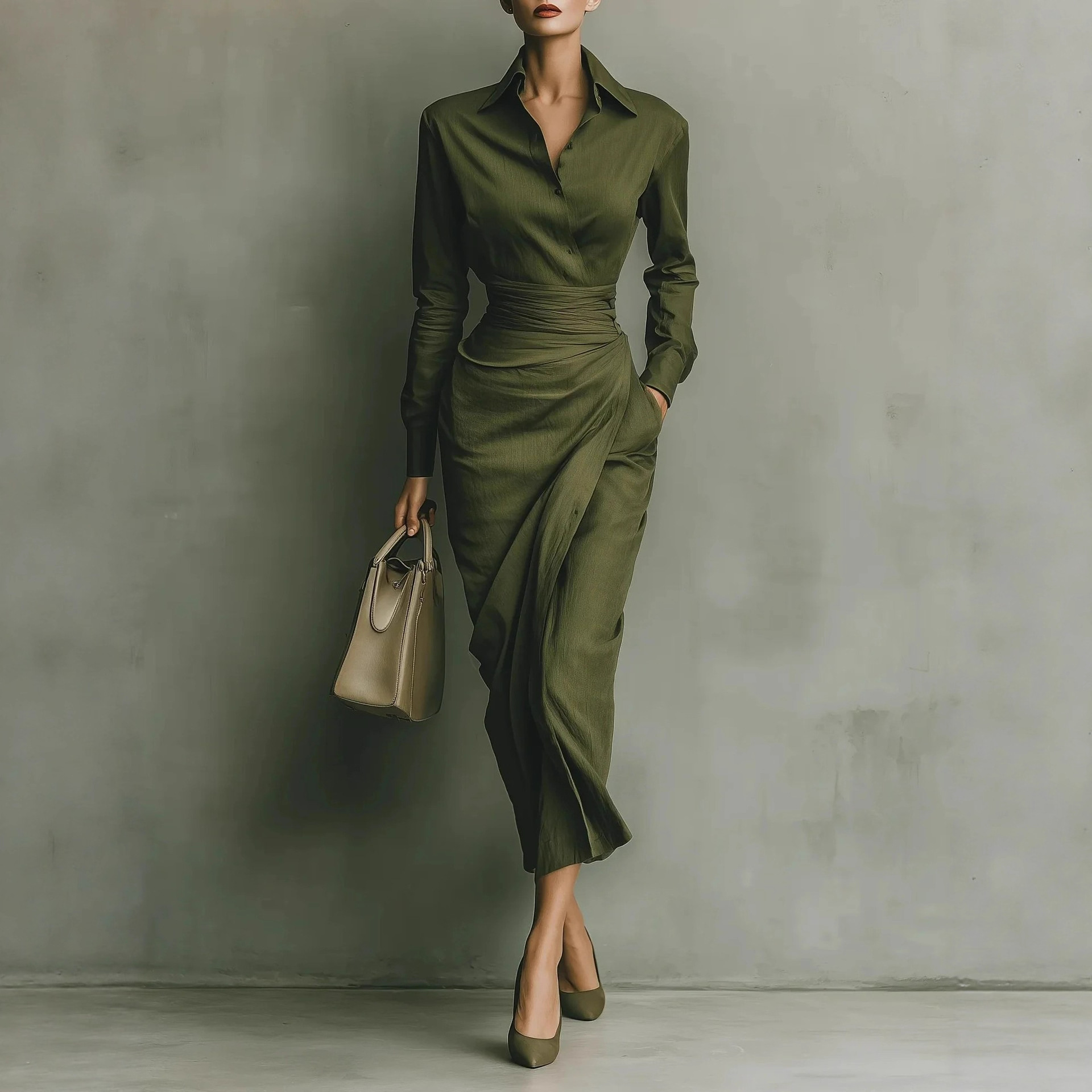 demi-season elegant asymmetrical shirt