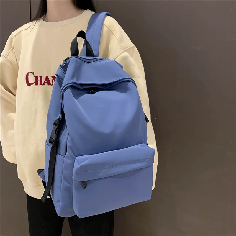 Nylon backpack, Japanese/Korean style, capacious student shoulder bag, lightweight 0.46 kg