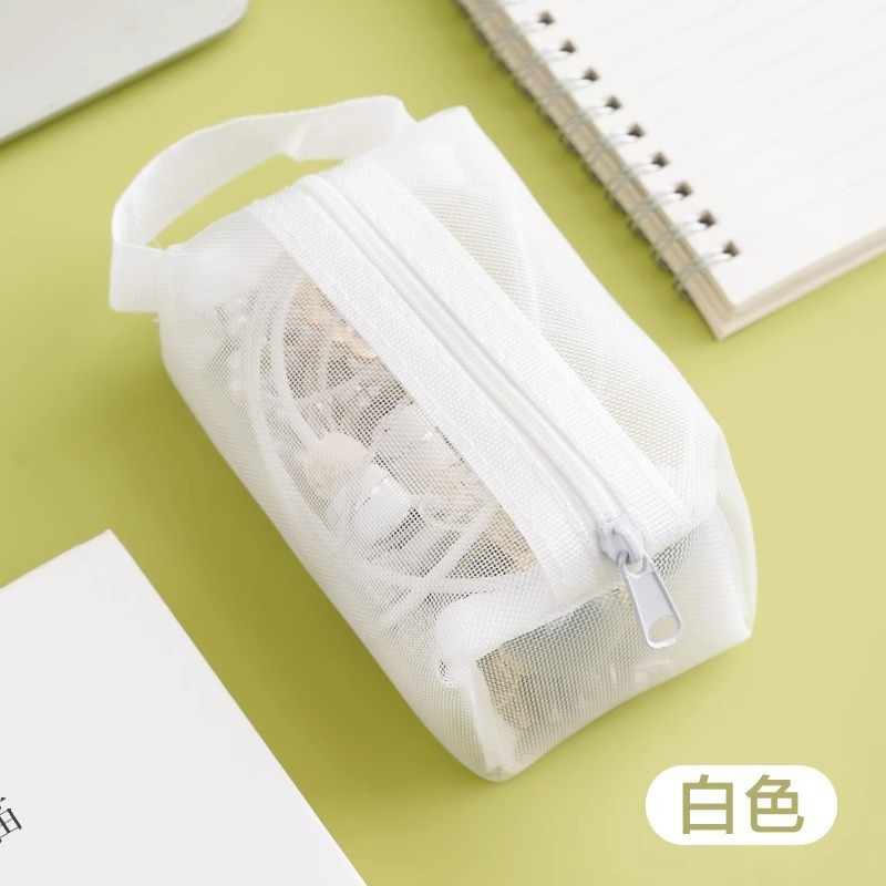 メッシュ透明収納袋ミニジッパーバッグ化粧品袋大容量コインキーカード小さなバッグ収納袋カード|undefined