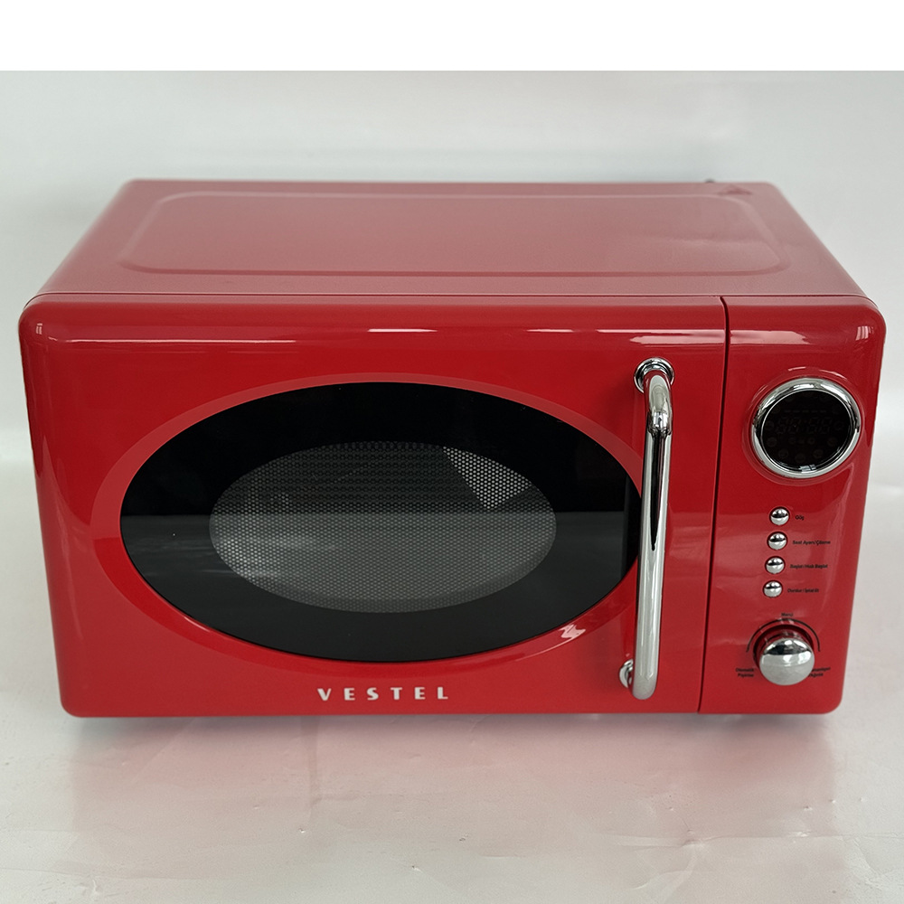 Vestal Digital 20L Small Capacity 700W Turntable Microwave Oven with Accurate Timing, Rounded Shape and Bright Colors