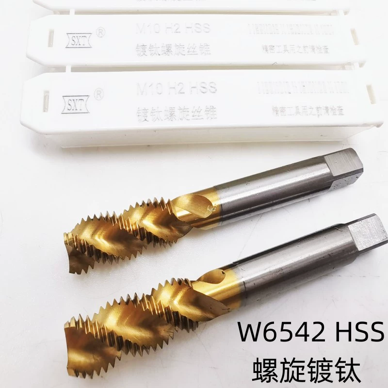 Спиральный тапельный сверлильный инструмент Shenzin W6542 из быстрорежущей стали с титановым покрытием для машинного использования, тапельный сверлильный инструмент с титановым покрытием M2-M8-M24 от производителя