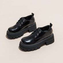 网红爆款厚底单鞋英伦风马丁乐福鞋子增高小皮鞋2025春秋季新款