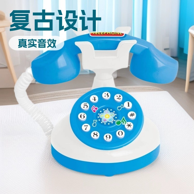 Mini teléfono de juguete retro con luz y música para bebés de 3+ años, niños y niñas, juguete de simulación para niños, venta directa y al por mayor.