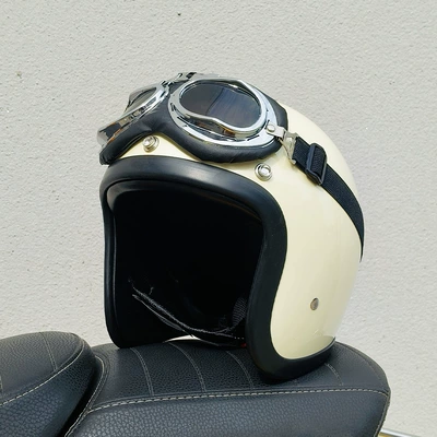 Fiberglass Motorcycle Helmet 3/4, Motosiklet kaskı (dəbilqə) - custard-pilot-glasses-s