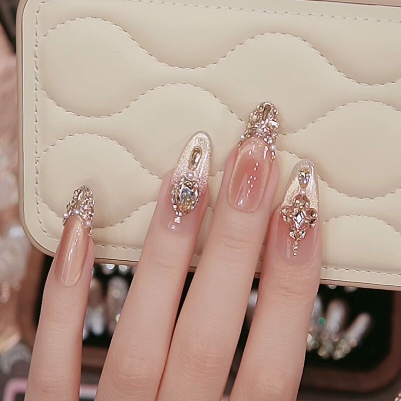 Le Ya Cat Eye High-End Boutique Wearable Nails Handmade Nail Art Nail Pieces Simple Fake Nails Wearable Nail Art Pieces Wholesale