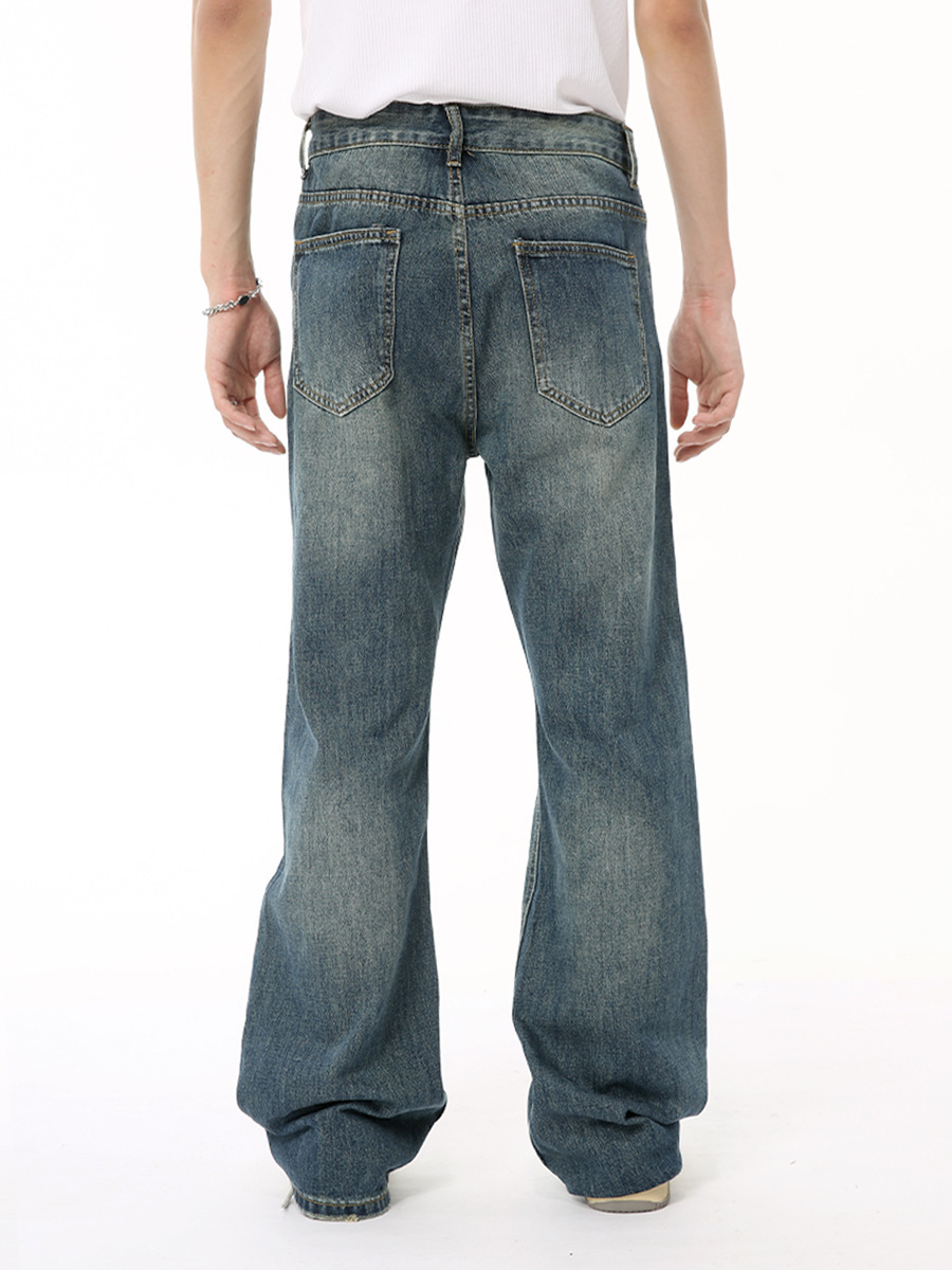 MTLCLOTHES Hombres| 2024 verano nuevos productos de alta calle simple pintado delgado micro lavar la tendencia de jeans