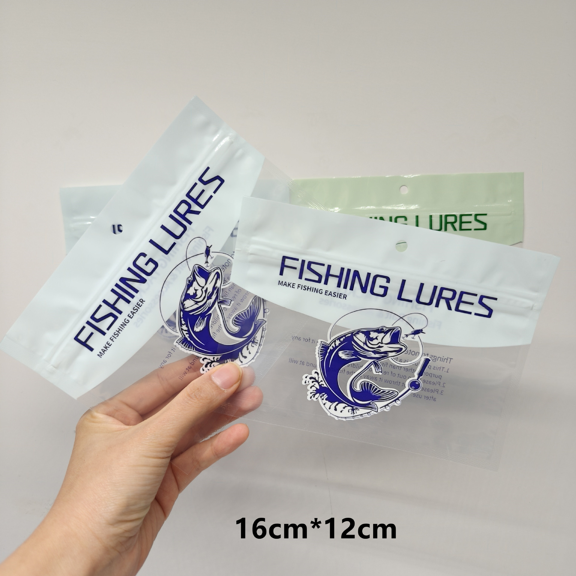 Large fake bait double transparent (blue)