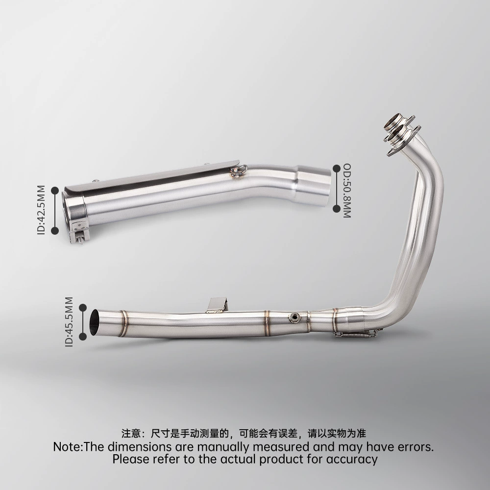 Tenere700 stainless steel front and middle section motorcycle exhaust pipe modification non-destructive installation 2019-2025
