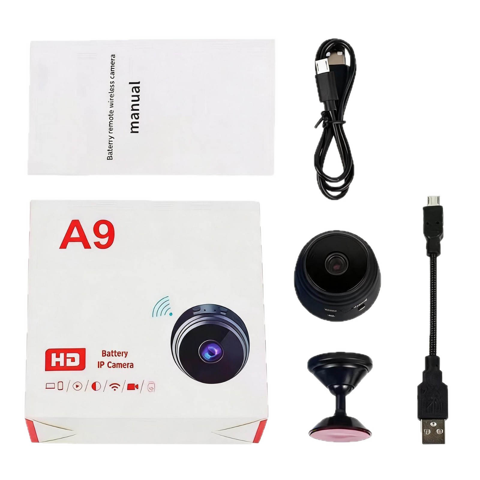 Cámara A9 Cámara HD inalámbrica Cámara de monitor remoto WiFi Cámara de red 1080P a9