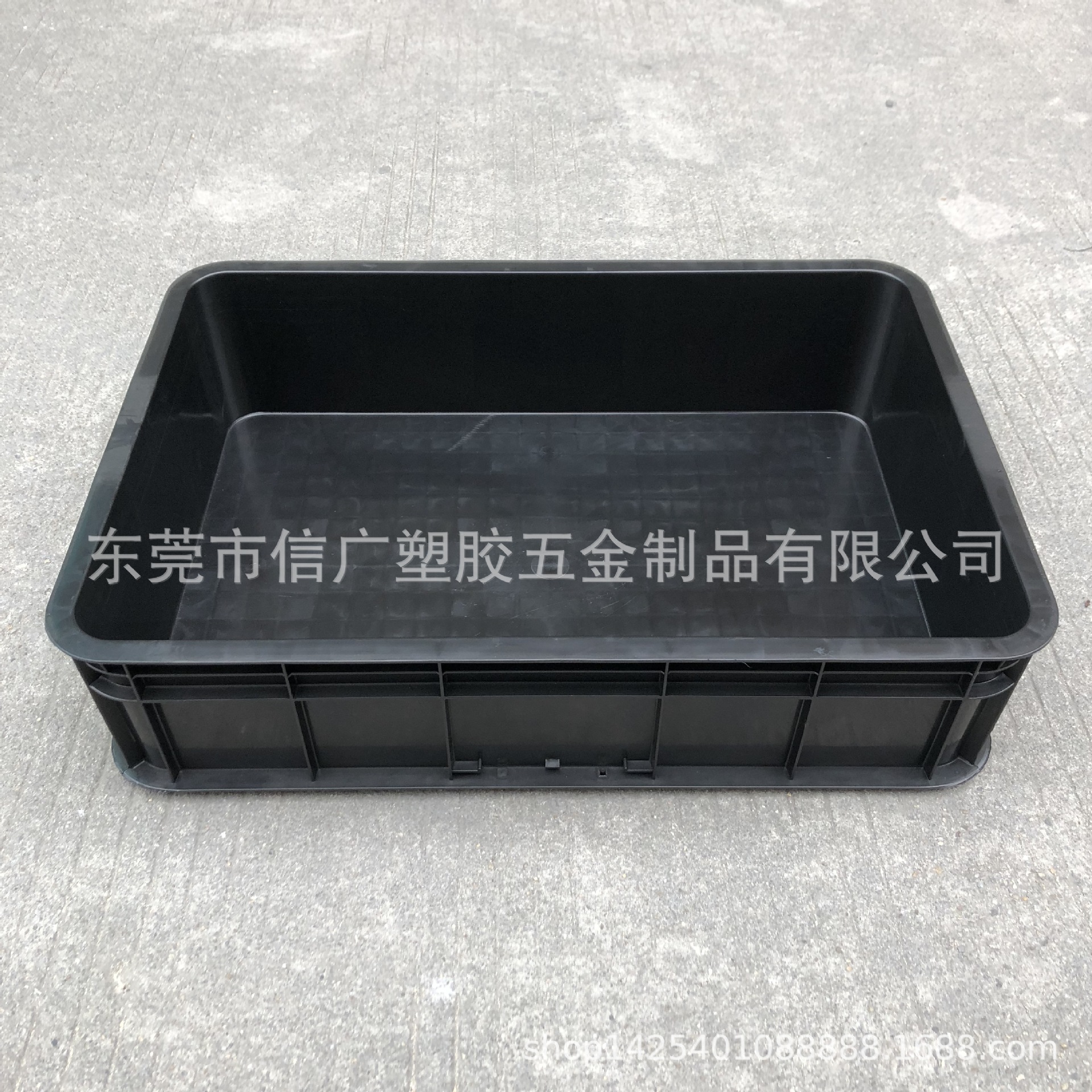 585*405*175 黑色防静电塑胶箱电子厂元器件放置周转运输印刷LOGO