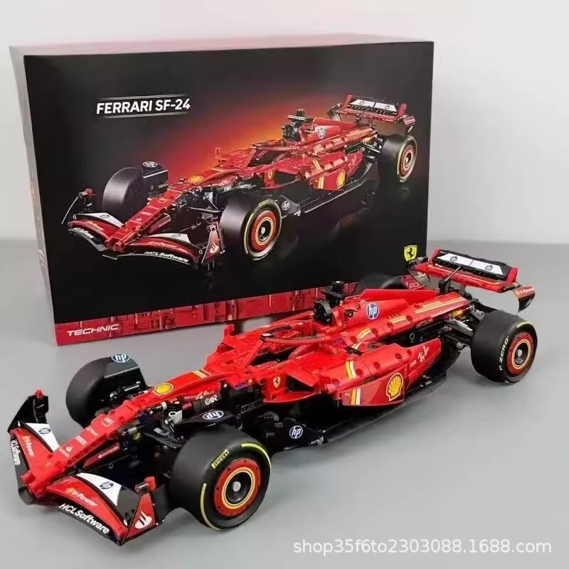 Cross-Border Compatible with Lego 42207 Mechanical Set New Ferrari F1 Racing Car Sf-24 Building Block Assembly Toy