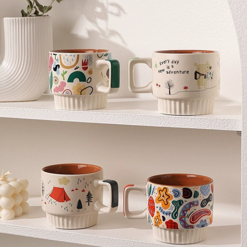 Стильный дизайн кружки, нишевая кофейная чашка, высококачественная и изысканная офисная чашка для воды в стиле ins для девочек.