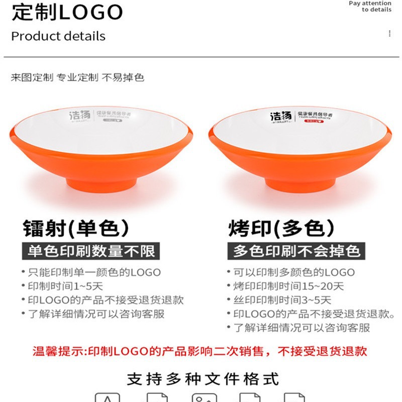 Two-color melamine noodle bowl imitation porcelain plastic…