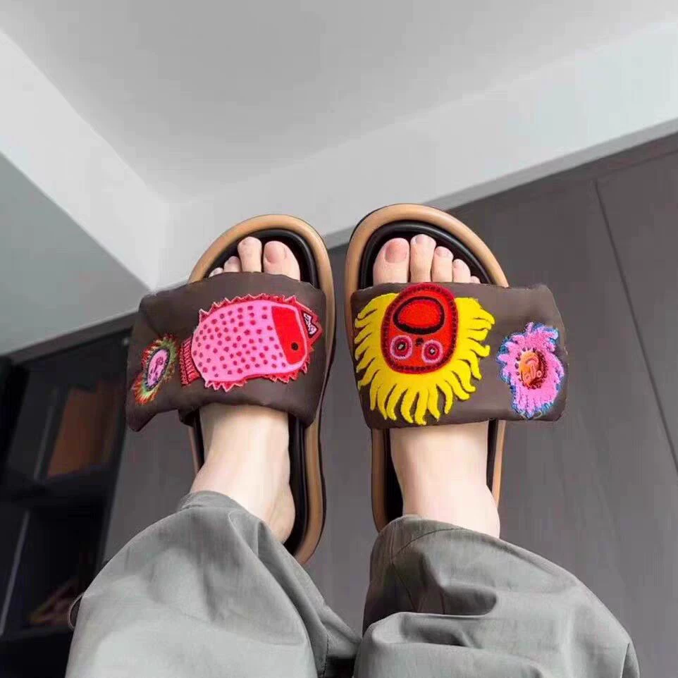 Женские летние сабо на толстой подошве с липучкой, новинка 2025 года, цвета тыквы