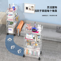 透明小推車多層移動置物架落地亞克力推車房間儲物收納零食ins風