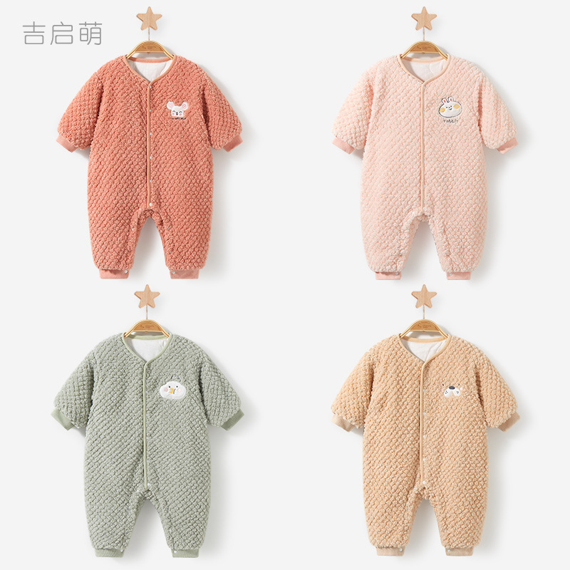 Bebé mono Otoño e Invierno recién nacido acolchado fuera ropa caliente hombres y mujeres engrosada mameluco traje bebé ropa de invierno