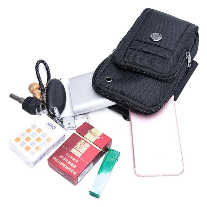 Men's Bag Messenger Bag Waist Bag Male Guangzhou Huadu District Shiling Factory Direct Outdoor Large Screen Mobile Phone Waist Bag