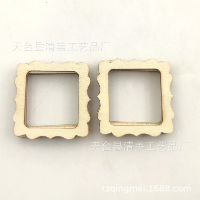 5-6cm3 marcos de fotos huecos colgantes decorativos de piezas de madera 10 piezas cada uno en un paquete, un total de 30 piezas como un juego