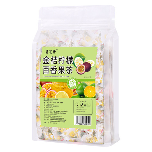 Golden Orange Lemon Green Orange Passion Fruit Tea Pure Fruit Beverage Freeze-Dried Honey Fruit Granule Flower Tea Cold Infusion Fruit Tea Bag 