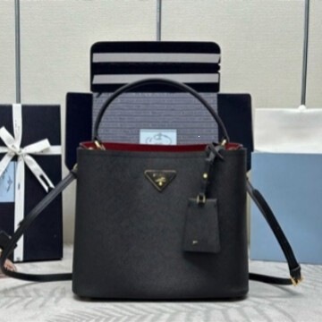 P Brand Large Triangle Logo Bucket Bag 1Ba211 First-Layer Cowhide Women's Crossbody Bag Handbag P Brand Large Triangle Logo Bucket Bag 1Ba211 First-Layer Cowhide Women's Crossbody Bag Handbag