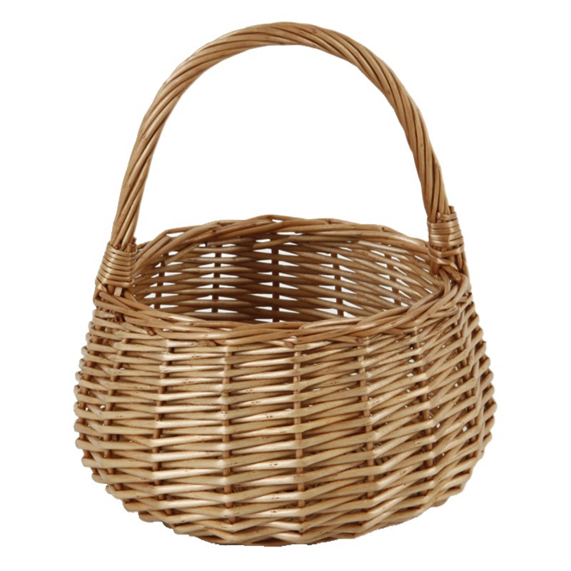 Cesta de flores de paja tejida de caña tejida azul portátil florista de boda bolsa de flores secas tejida a mano cestas de embalaje al por mayor maceta de flores