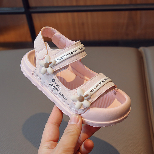 儿童凉鞋2024夏季新款女童沙滩鞋包头花朵可爱日常女宝夏季鞋跨境