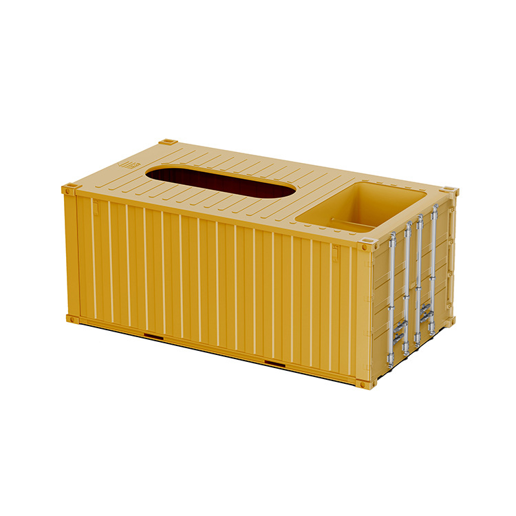 MSC modelo de contenedor de transporte marítimo amarillo Juguetes de oficina DIY regalo papel toalla caja de bolígrafo caja de contenedor de transporte marítimo